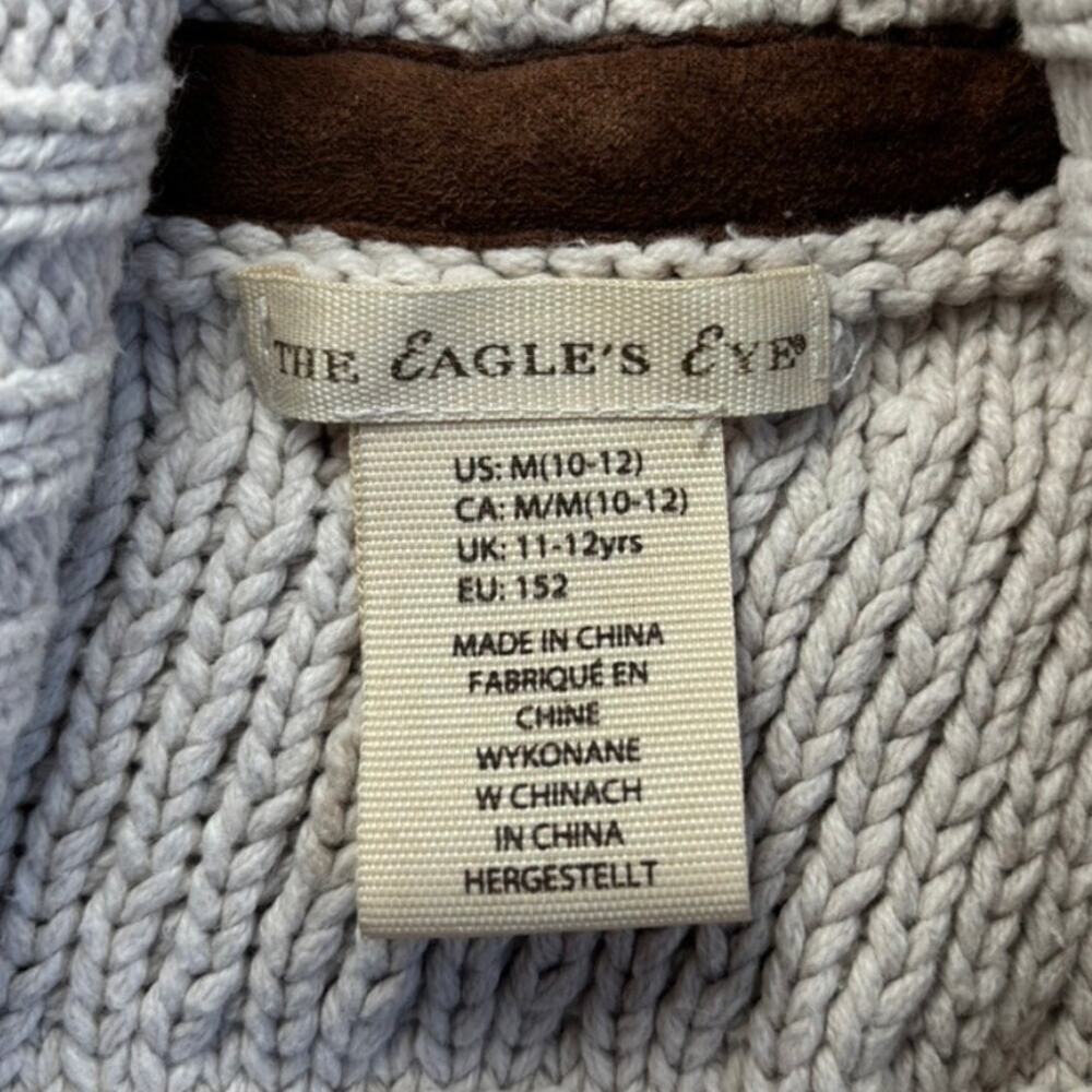 THE EAGLE'S EYE Women’s M Sweater Cable Knit Gray Brown - Picture 2 of 8